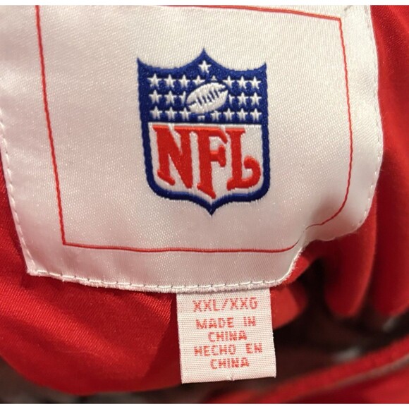 Vintage Kansas City Chiefs Lined Windbreaker Jacket Mens 2XL Red Black - Picture 9 of 9